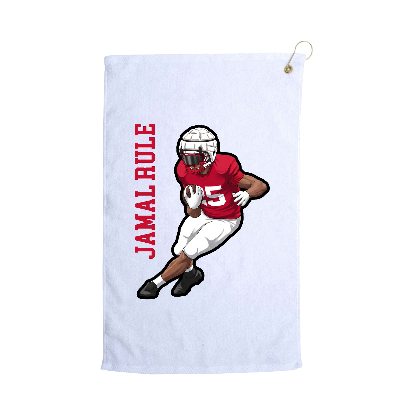 Golf Towel — Name Vertical in White