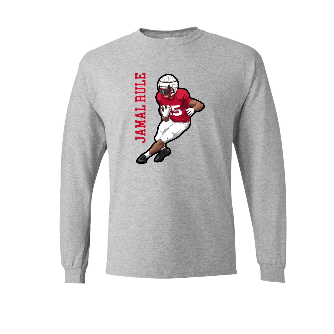 Long Sleeve Tee — Name Vertical in Grey