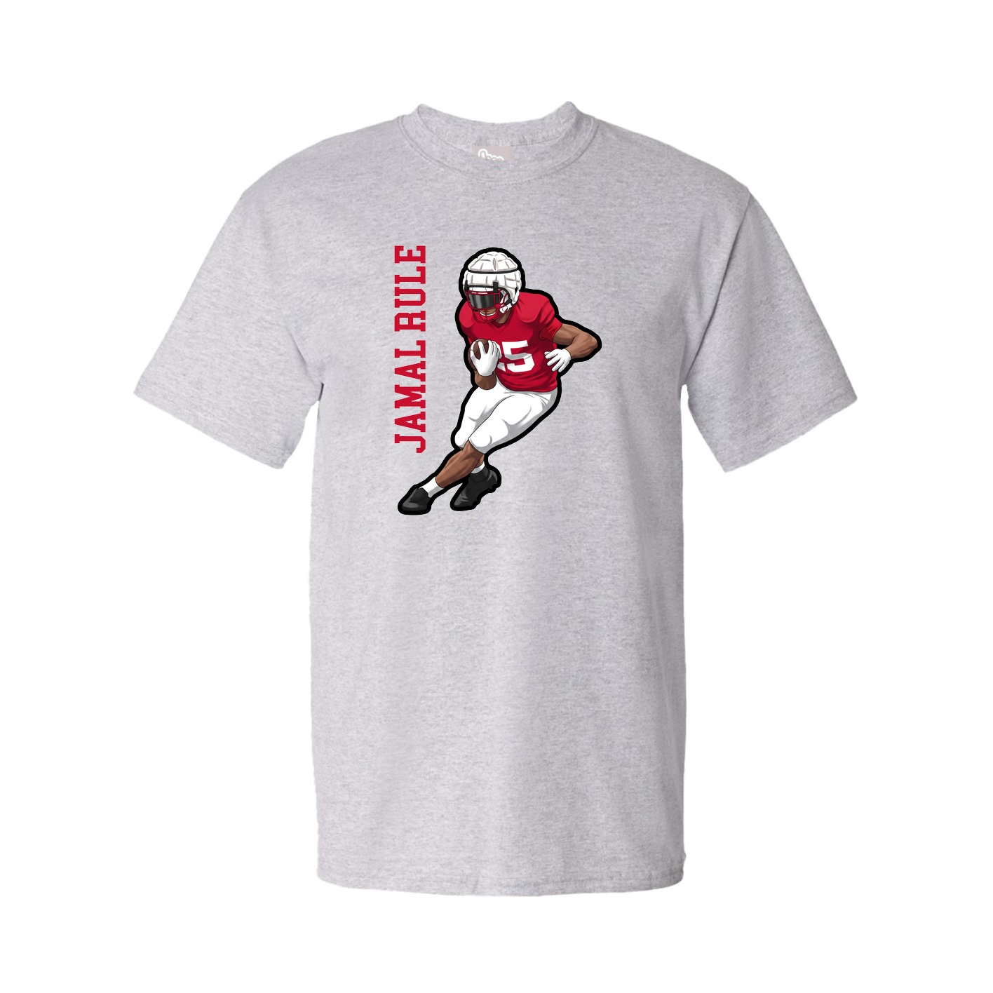 Youth Tee — Name Vertical in Grey