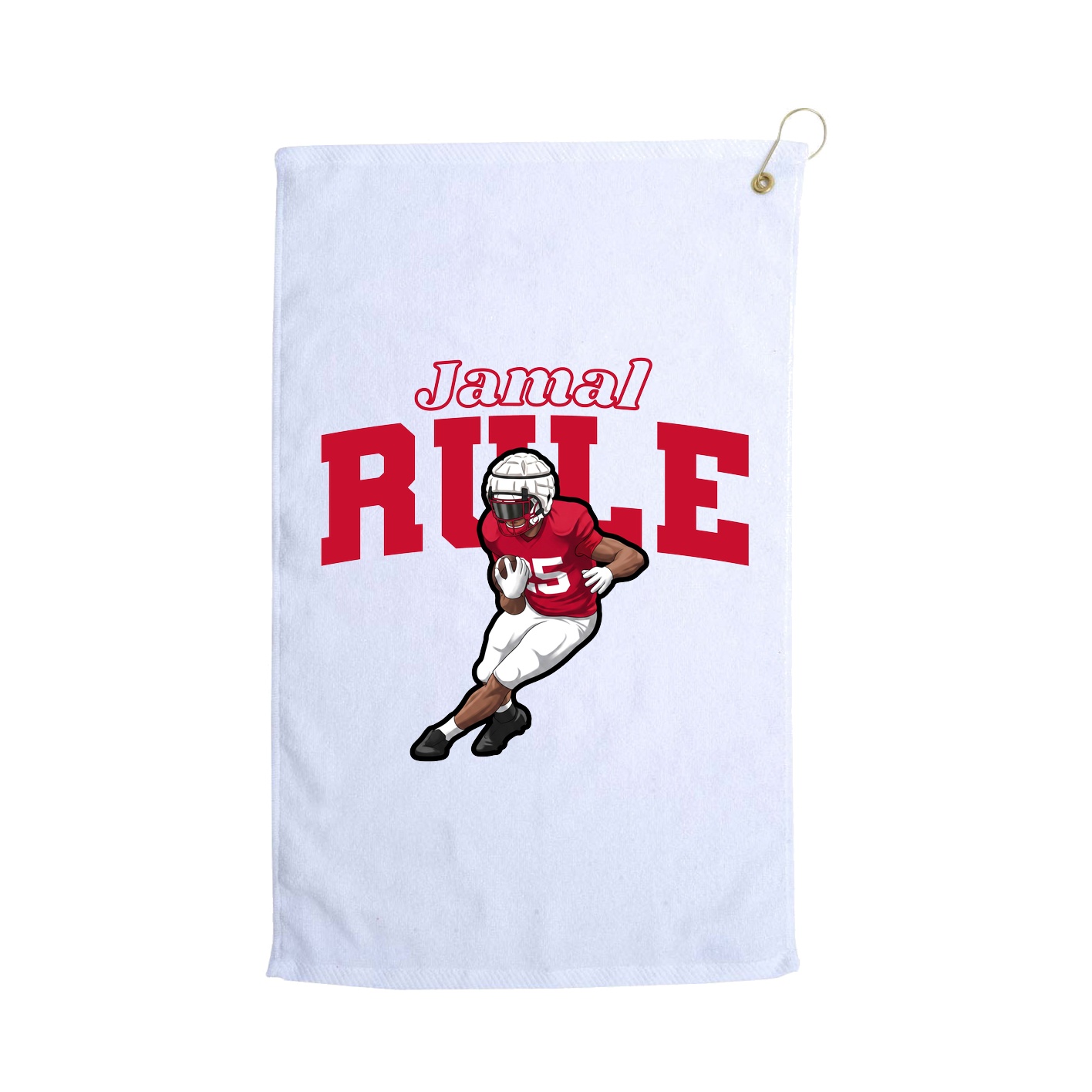 Golf Towel — Name Arch in White