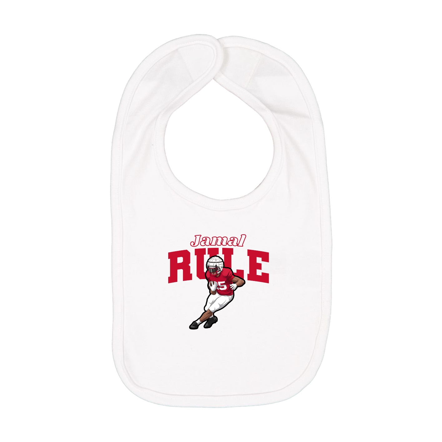Infant Bib — Name Arch in White