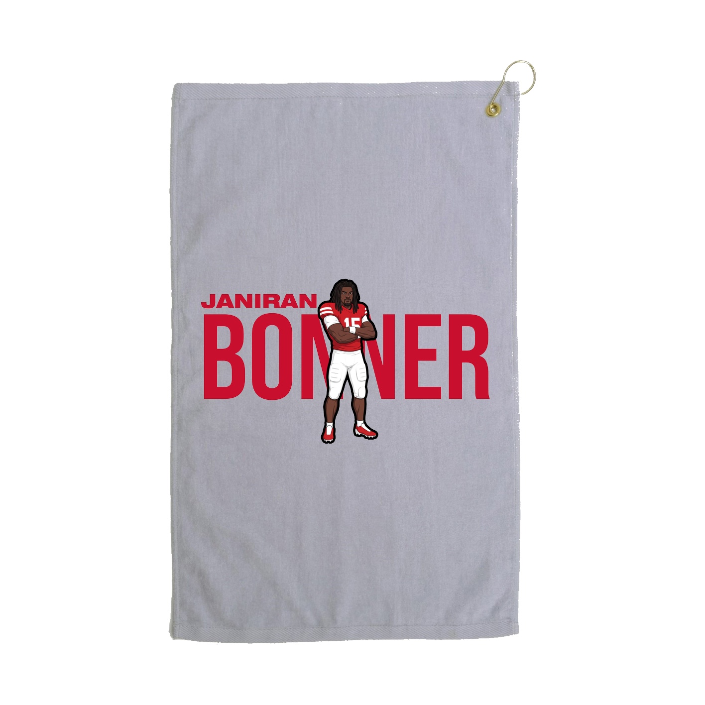 Golf Towel — Player Name in Grey