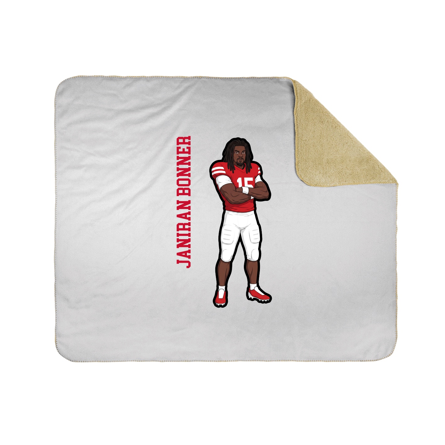 Throw Blanket — Name Vertical in White