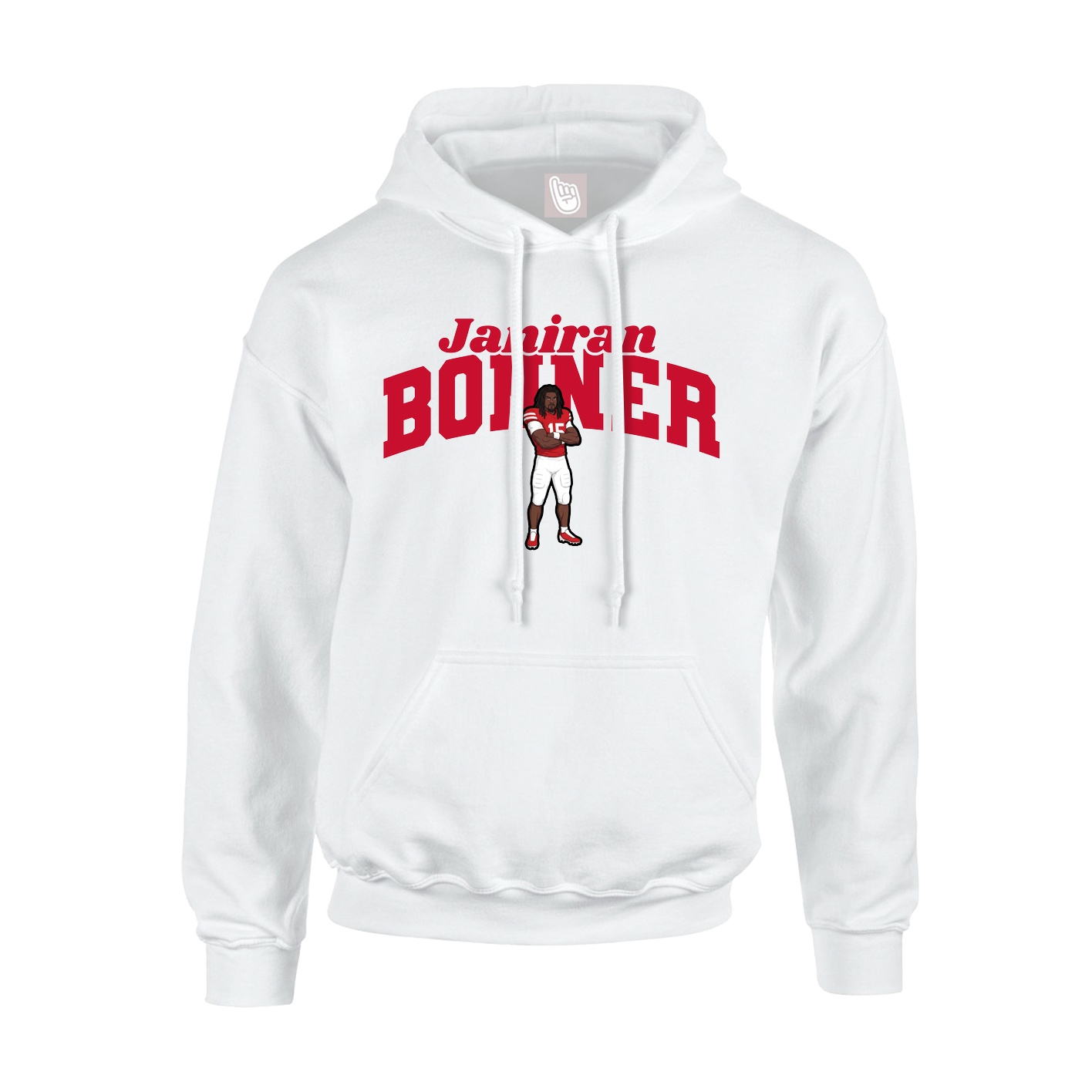 Youth Hoodie — Signature Arch in White