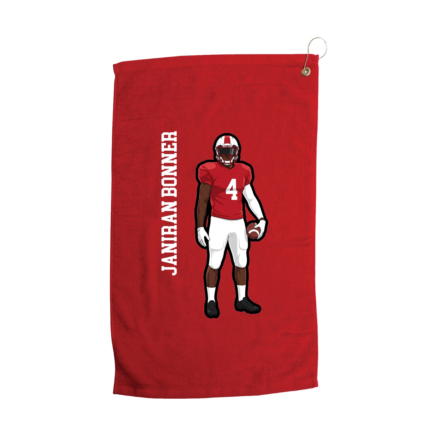 Golf Towel — Name Vertical in Red