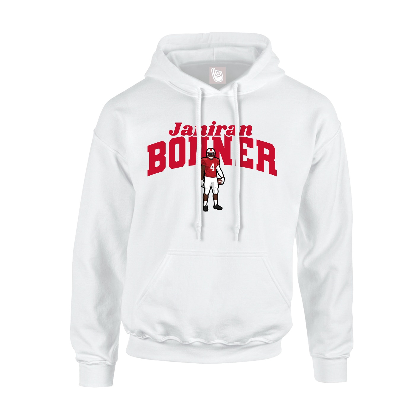 Youth Hoodie — Signature Arch in White