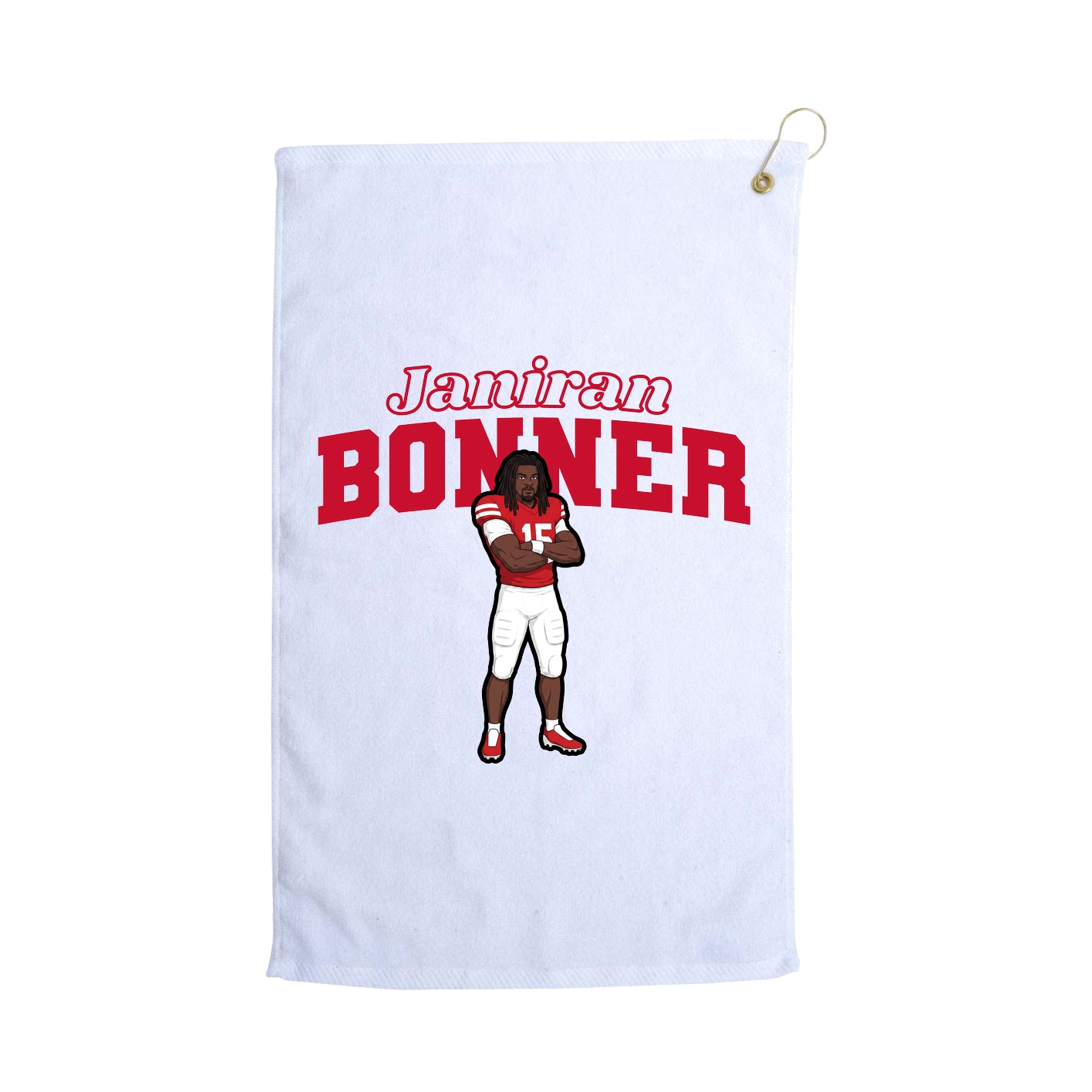 Golf Towel — Name Arch in White