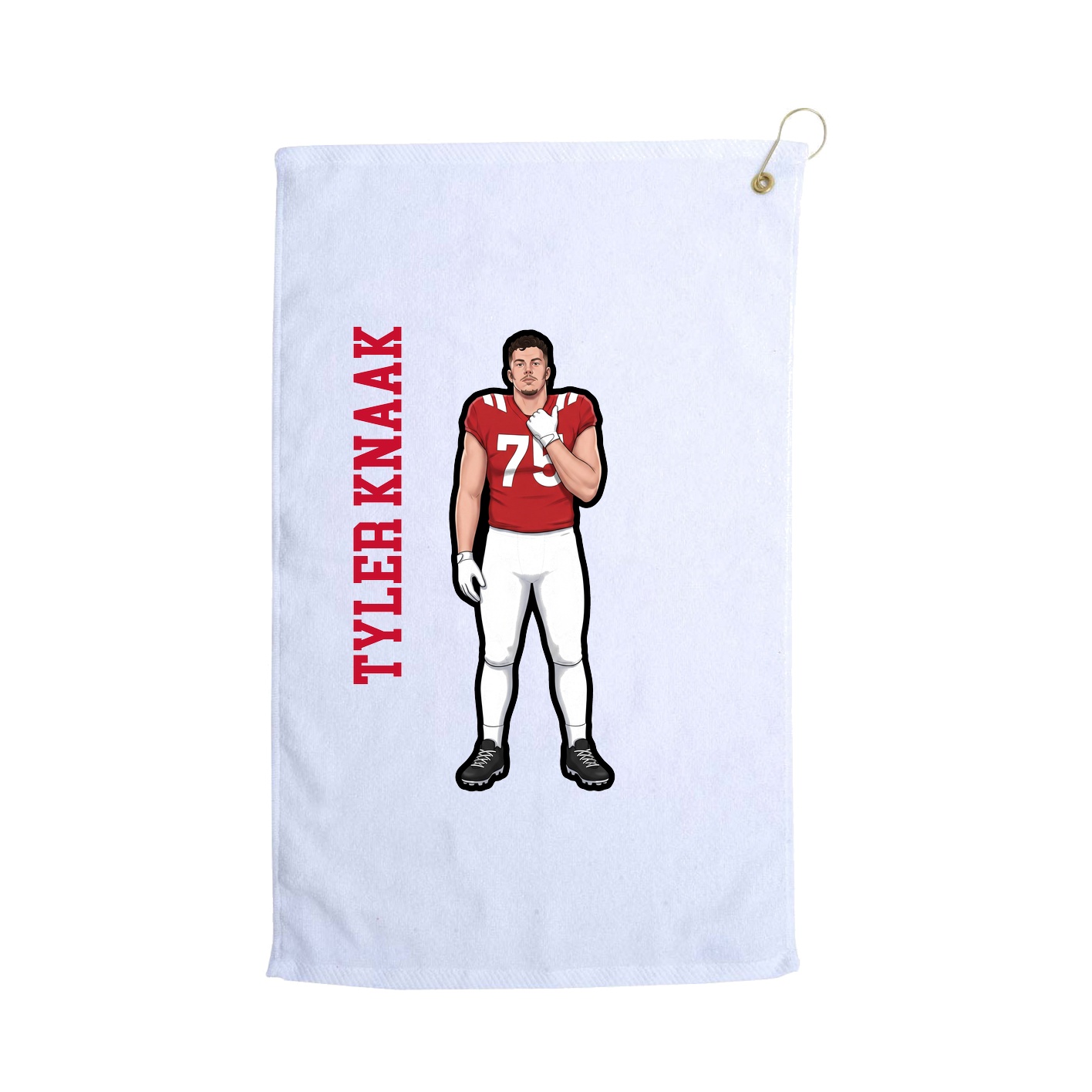 Golf Towel — Name Vertical in White