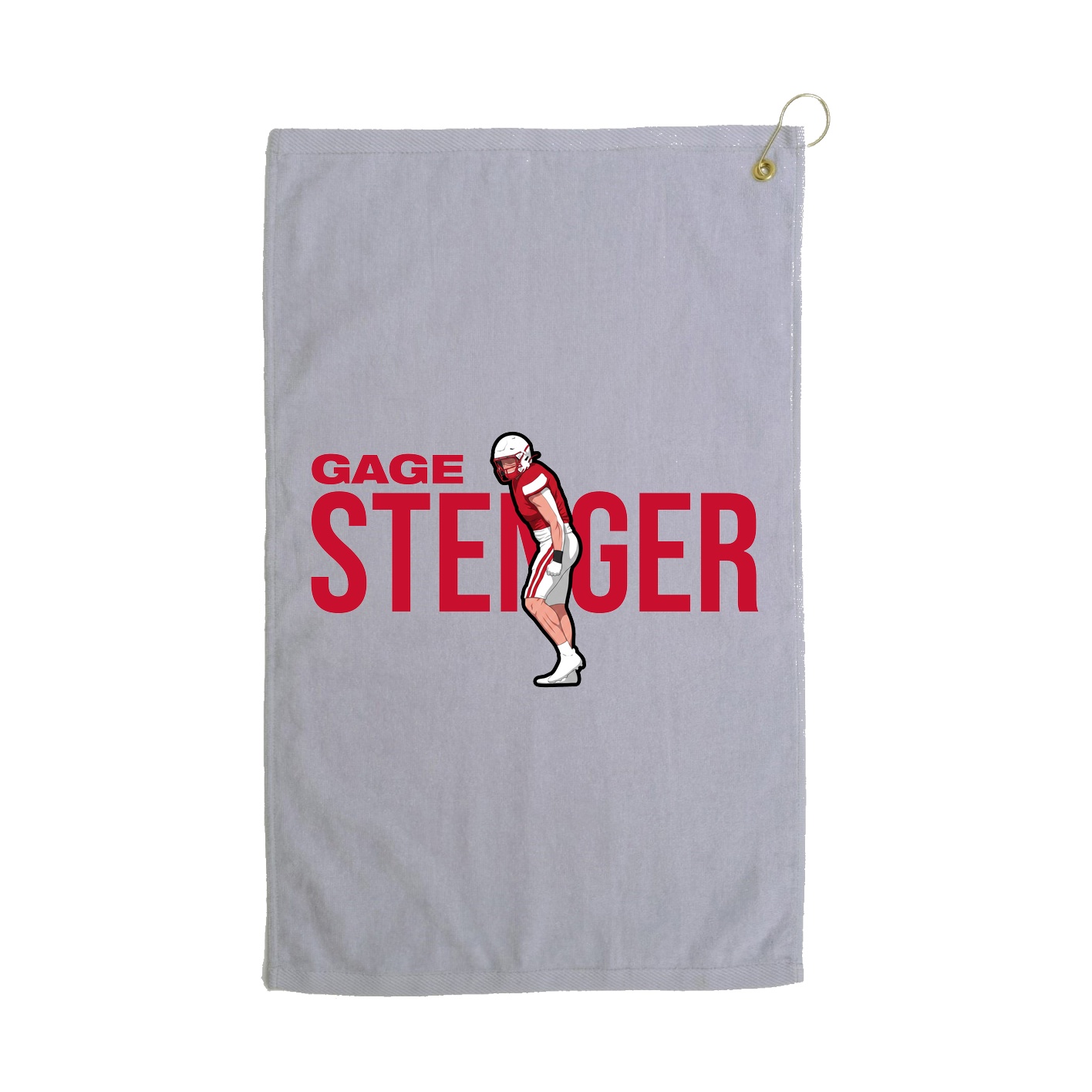Golf Towel — Player Name in Grey