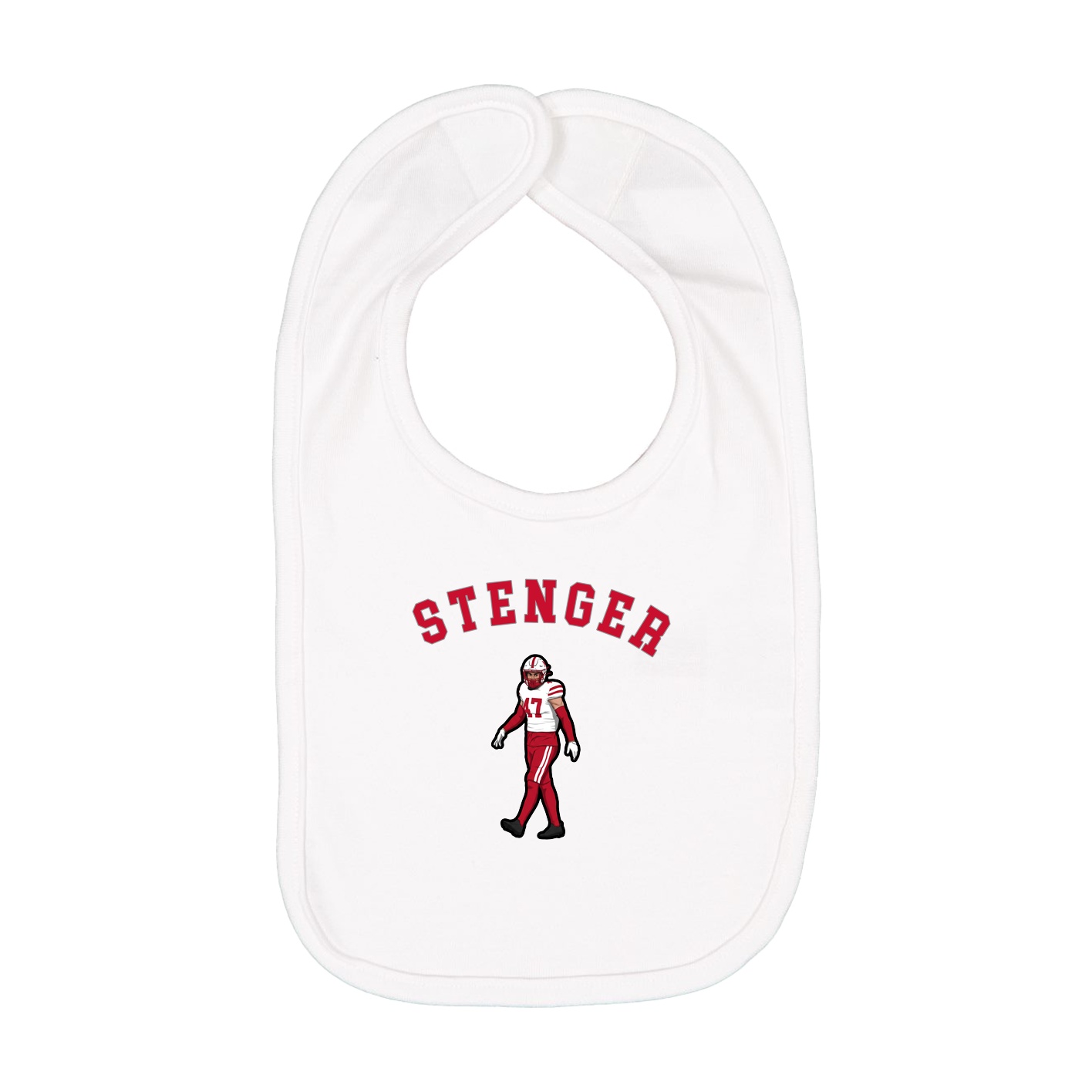 Infant Bib — Shirsey Arch in White
