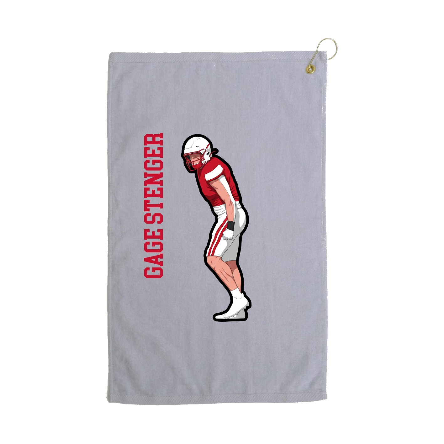 Golf Towel — Name Vertical in Grey