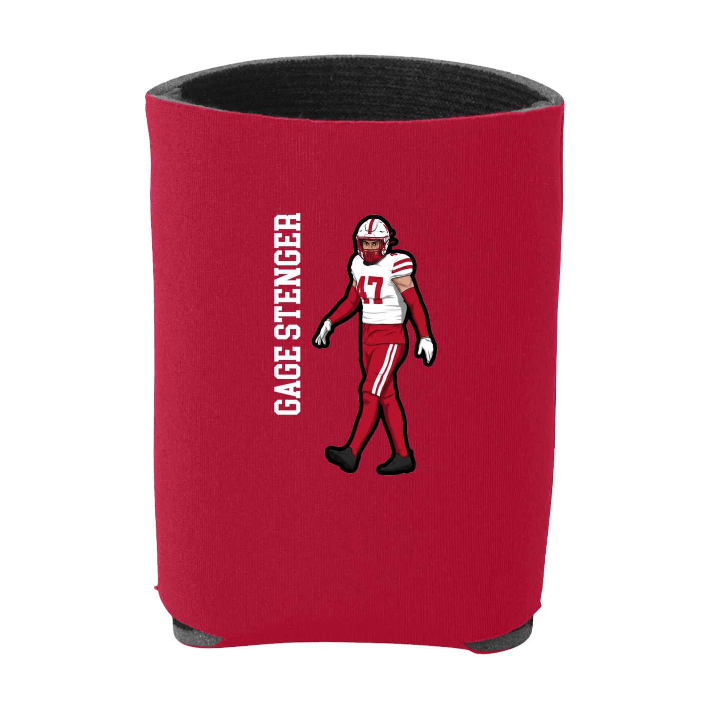 Can Holder — Name Vertical in Red
