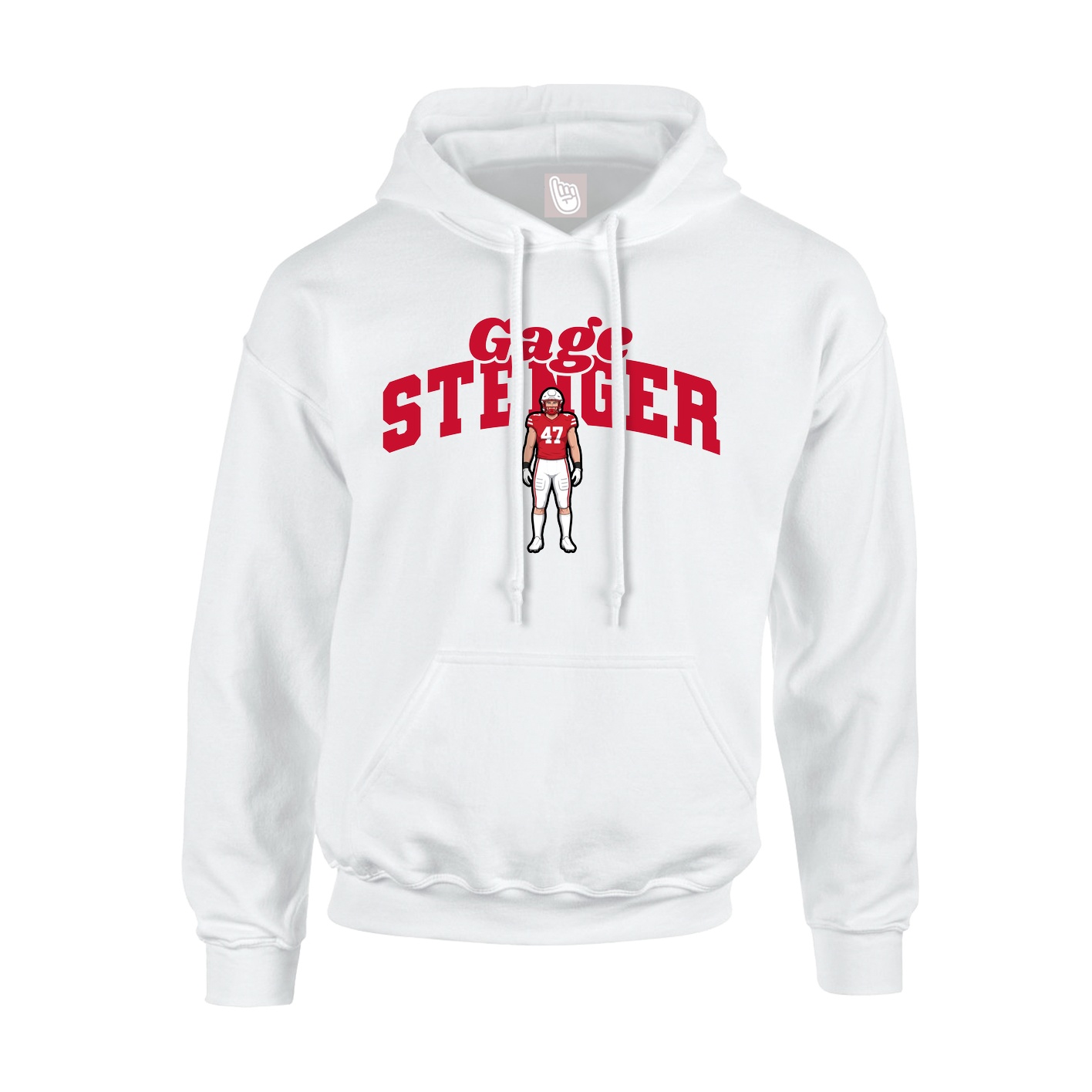 Youth Hoodie — Signature Arch in White