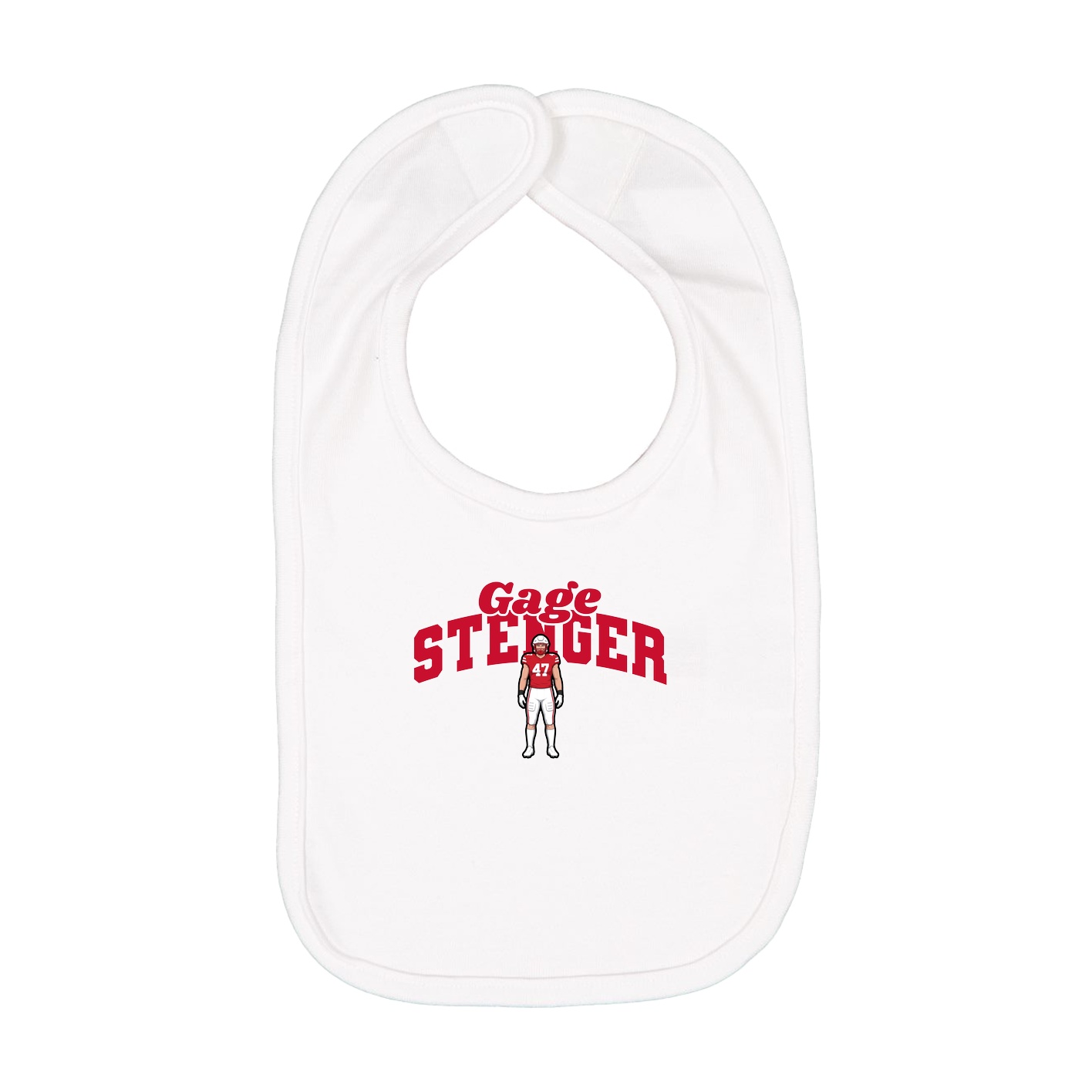 Infant Bib — Signature Arch in White