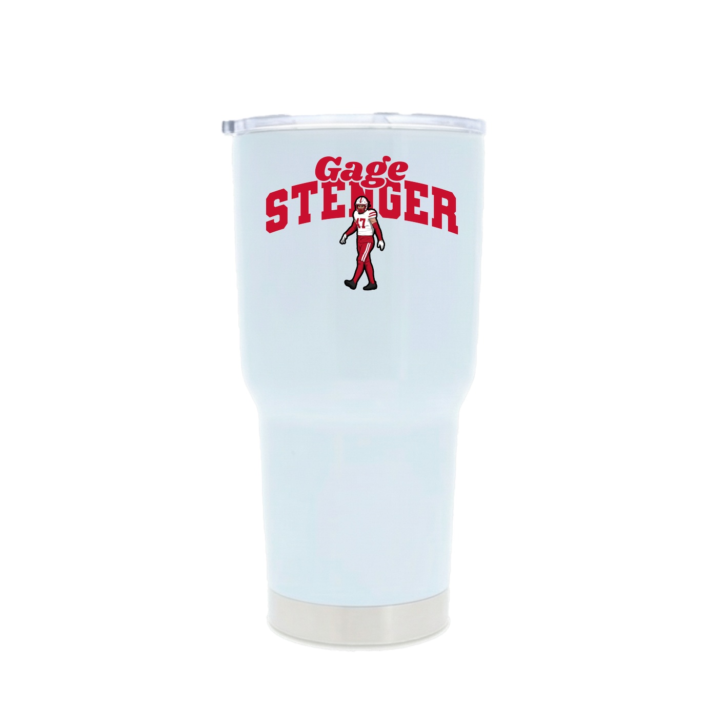 30oz Stainless Steel Tumbler — Signature Arch in White