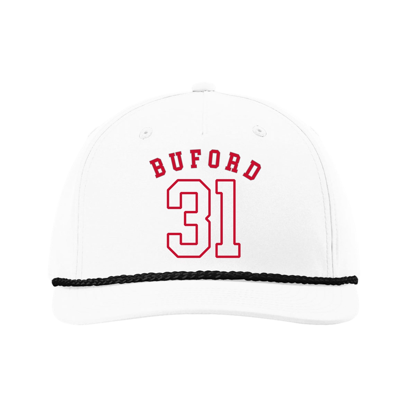 Five-Panel Classic Rope Cap — Shirsey Arch in White