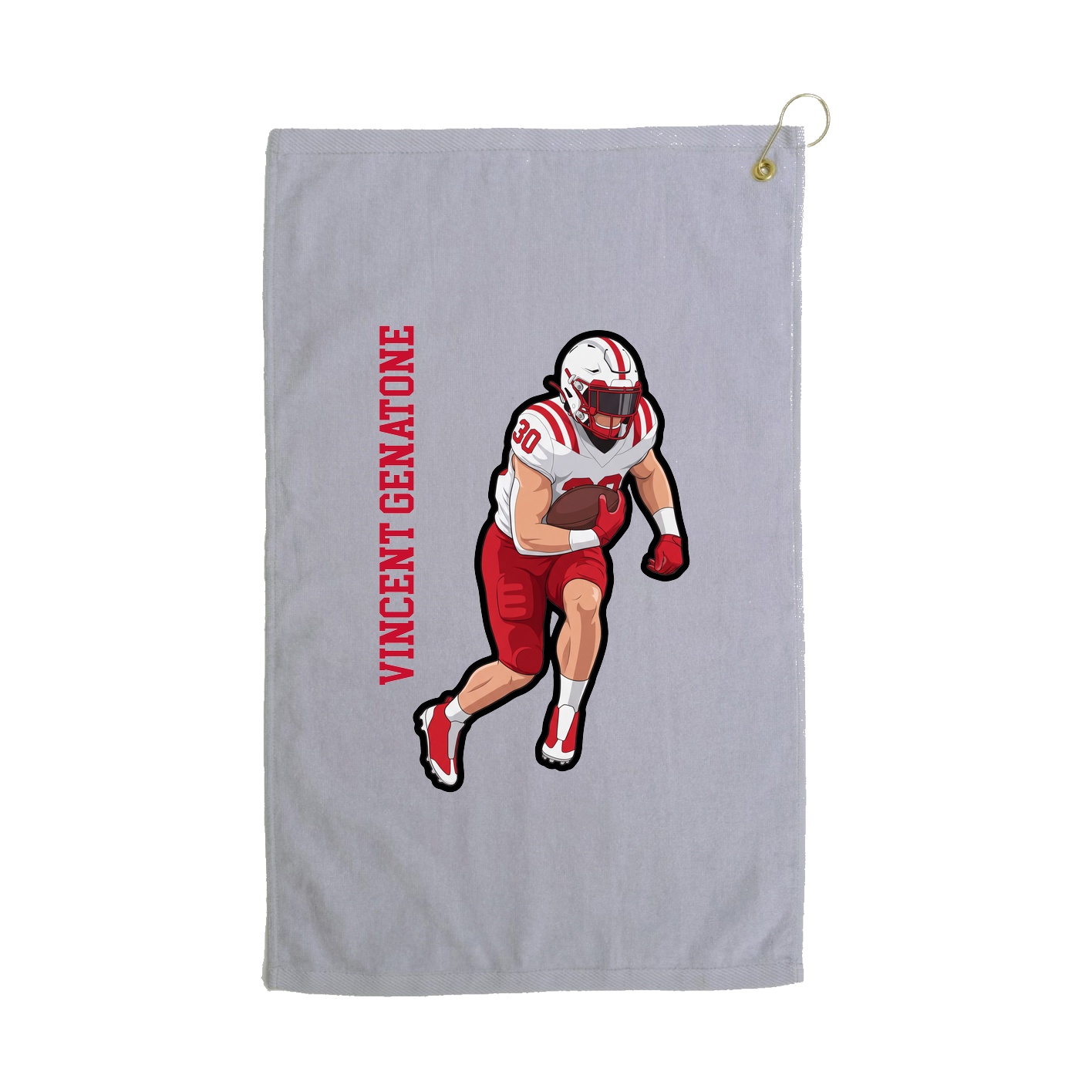 Golf Towel — Name Vertical in Grey