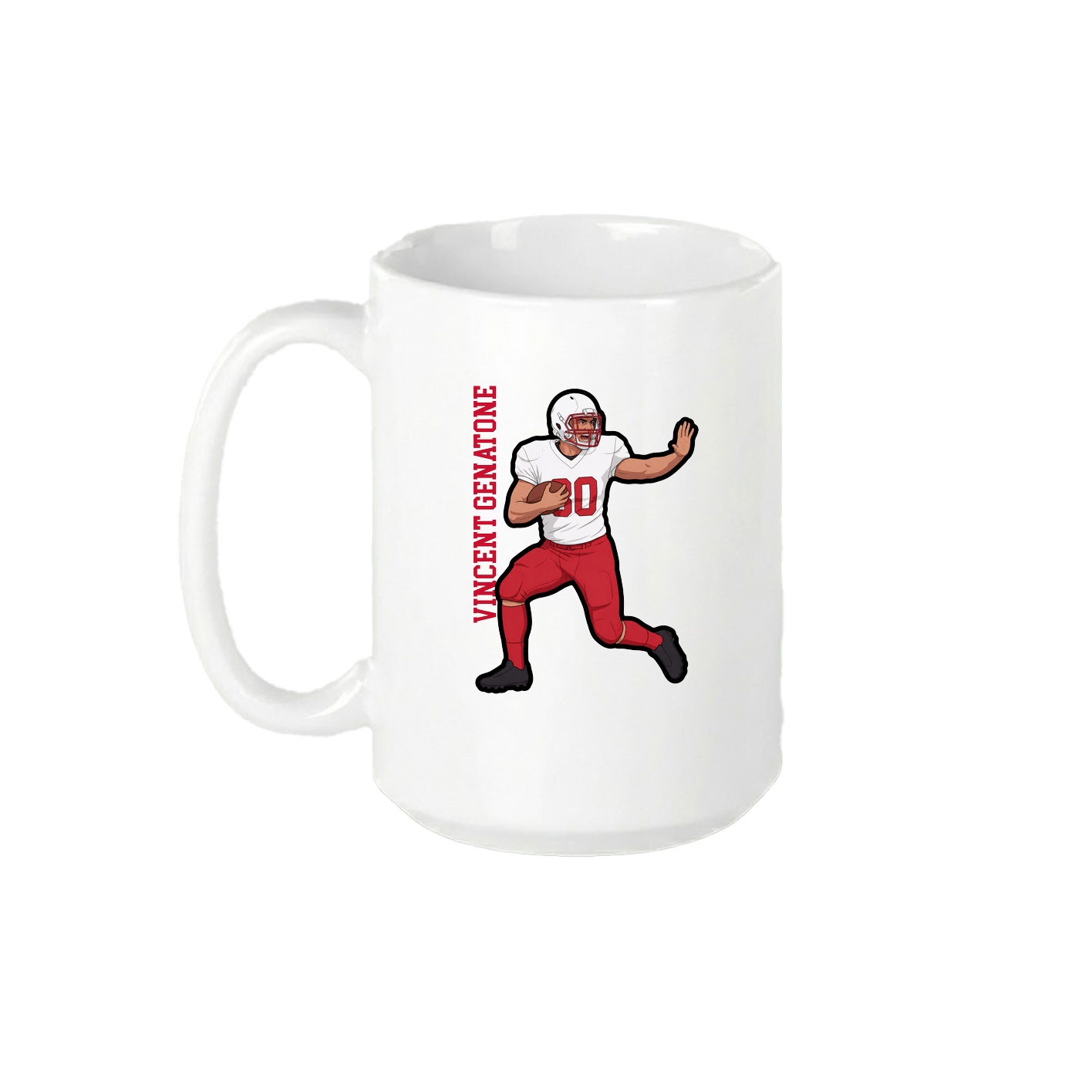 15oz Coffee Mug — Name Vertical in White