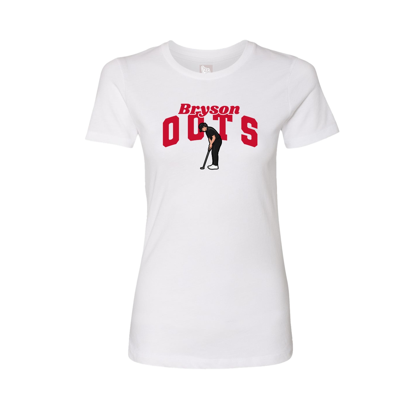 Fitted Women's Tee — Signature Arch in White