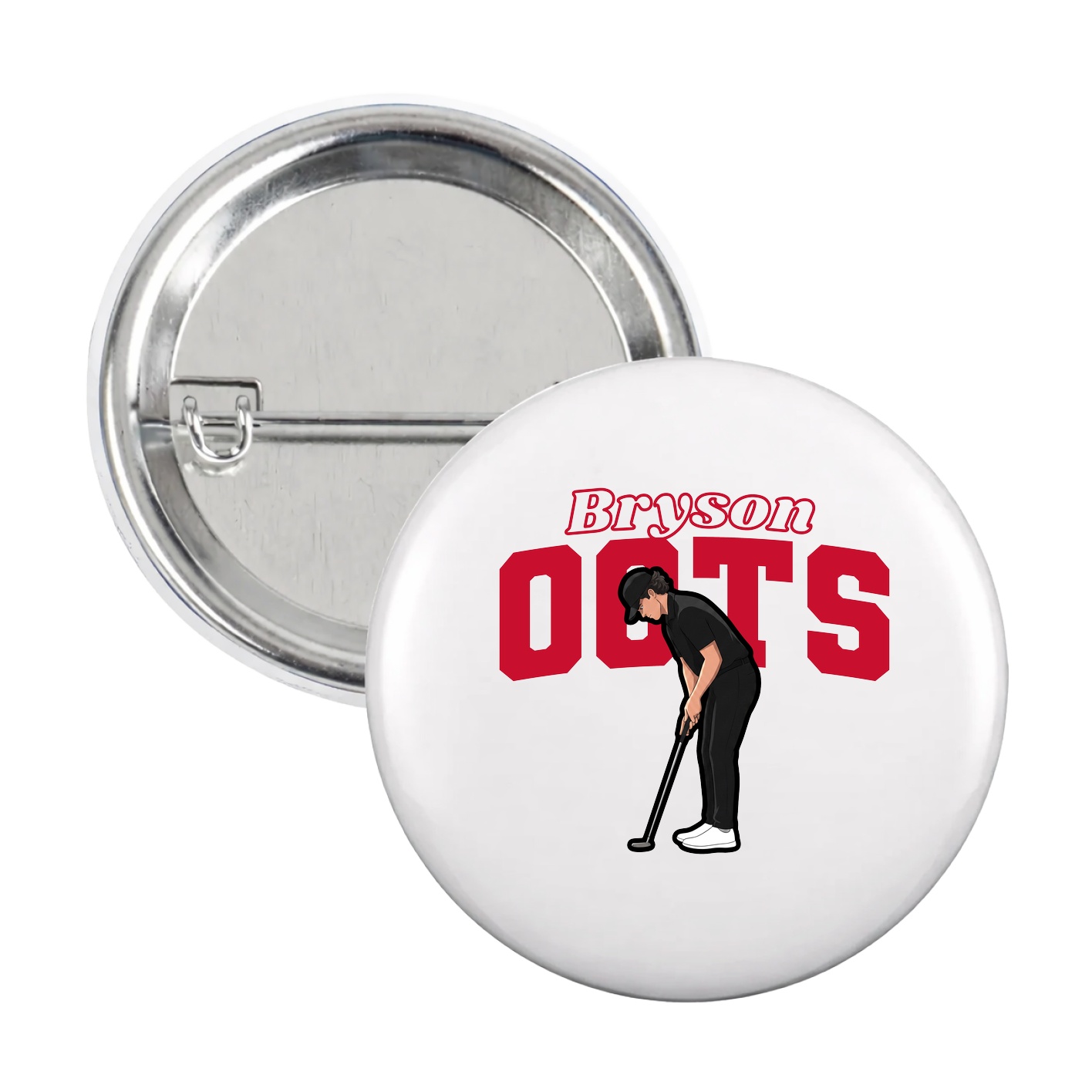 Game Day Button — Name Arch in White