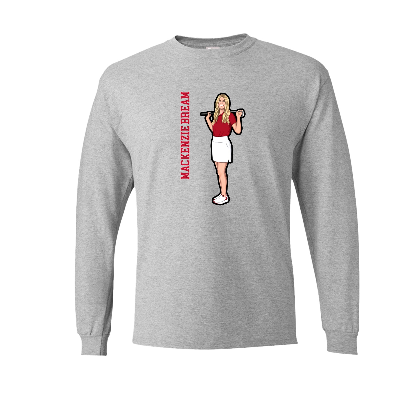 Long Sleeve Tee — Name Vertical in Grey