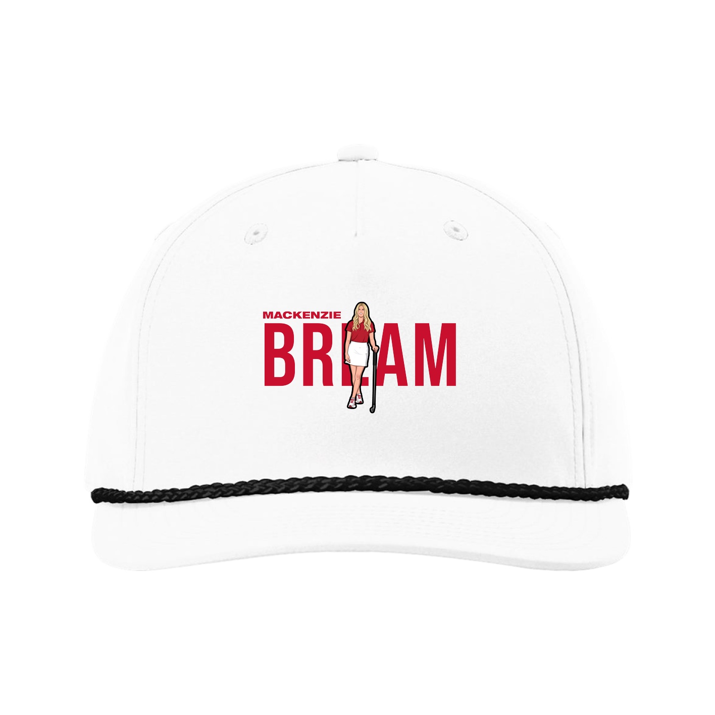 Five-Panel Classic Rope Cap — Player Name in White