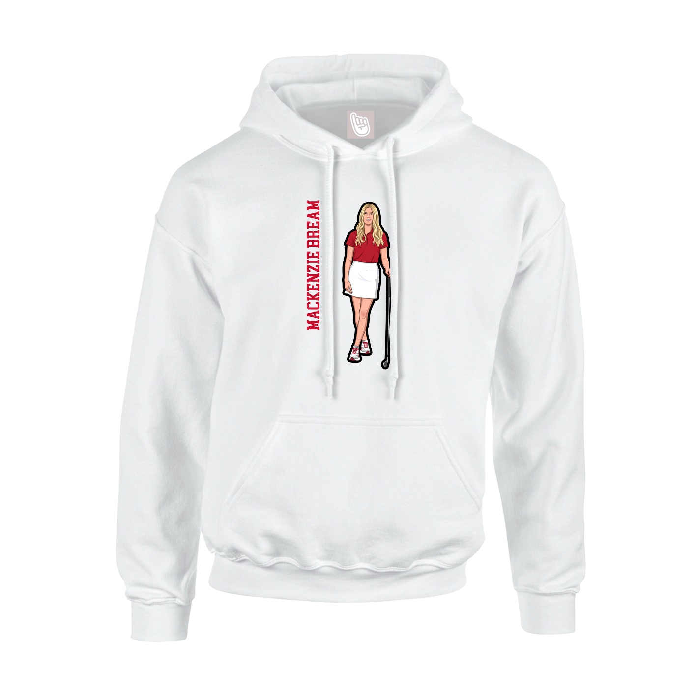 Youth Hoodie — Name Vertical in White