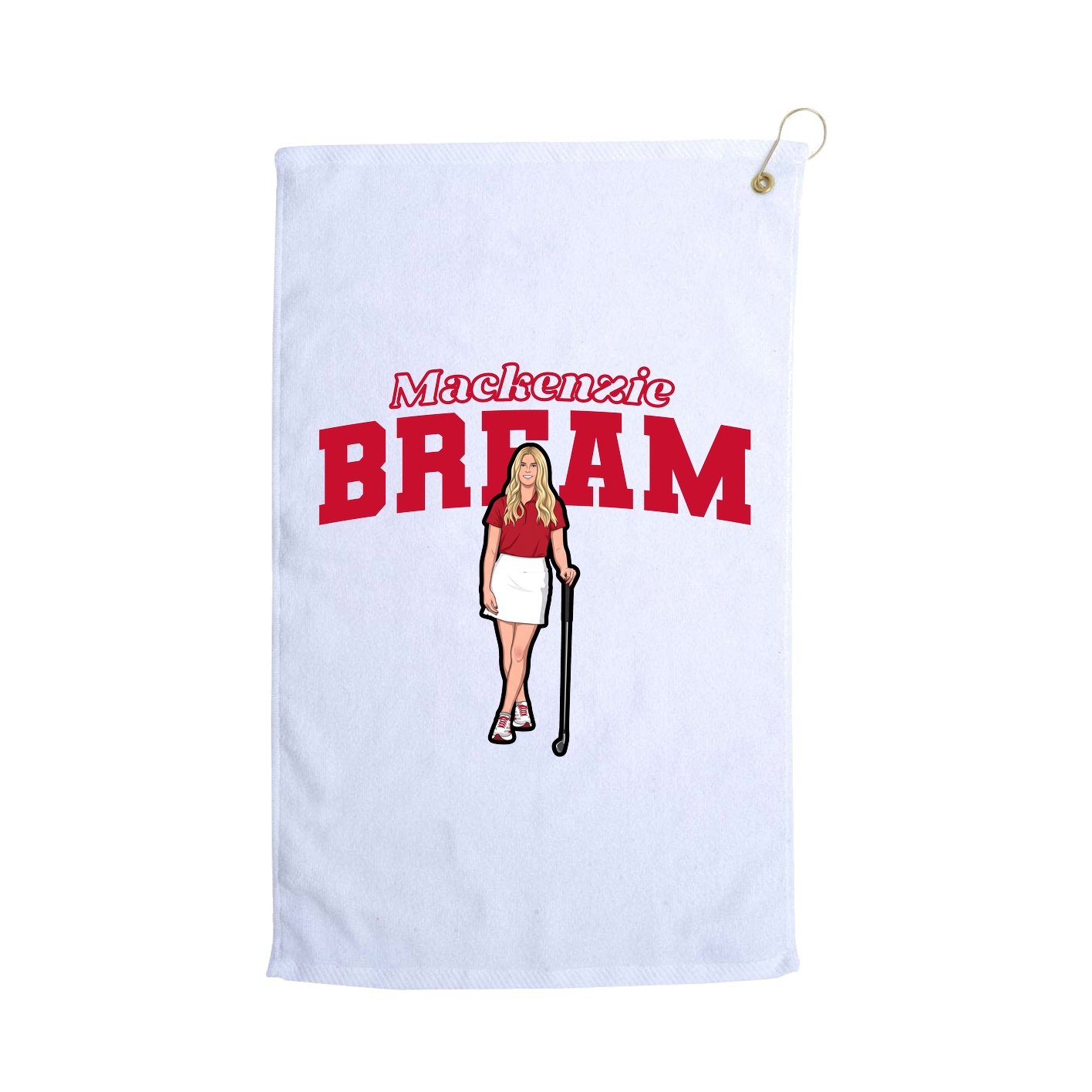 Golf Towel — Name Arch in White