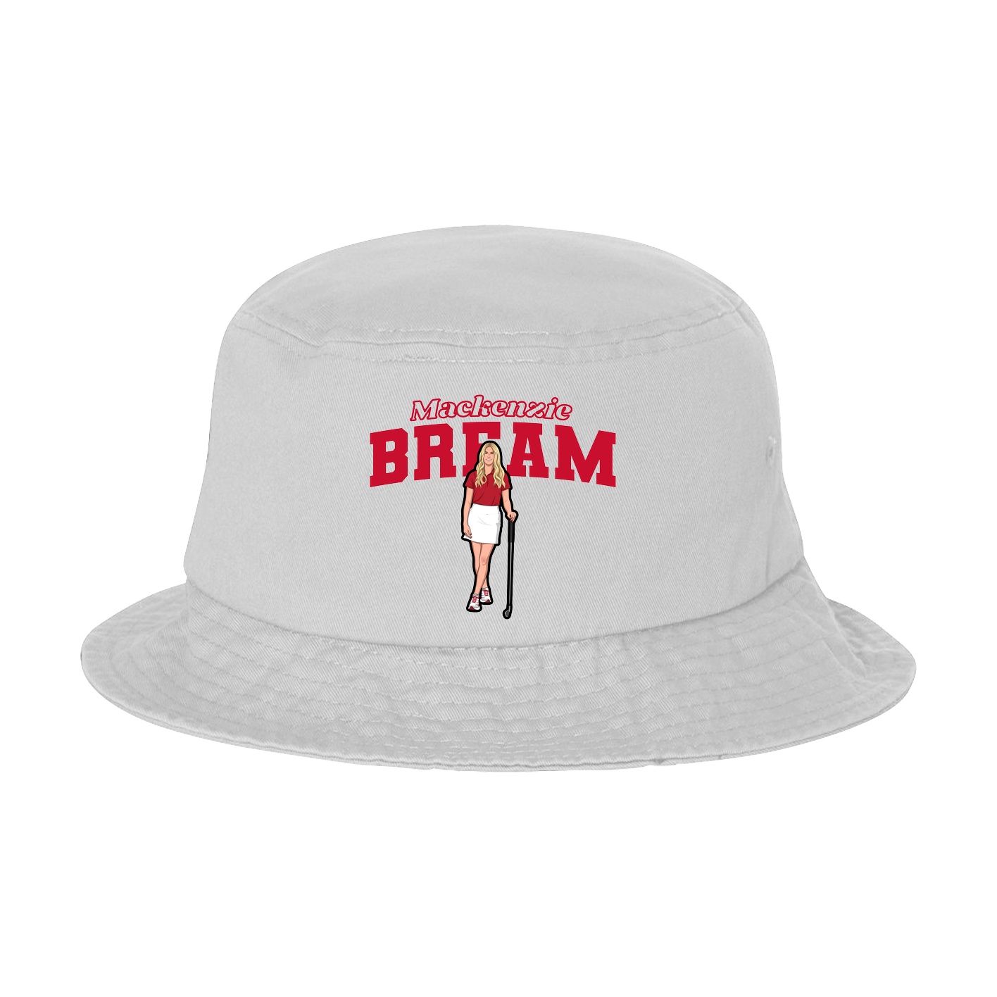 Bucket Cap — Name Arch in White