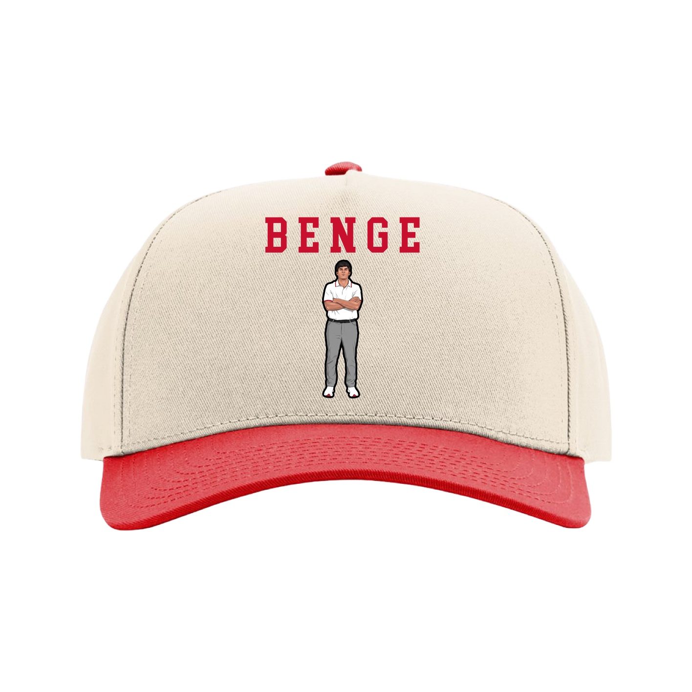 Full Fabric Five-Panel Champ Cap — Shirsey in Cream/Red