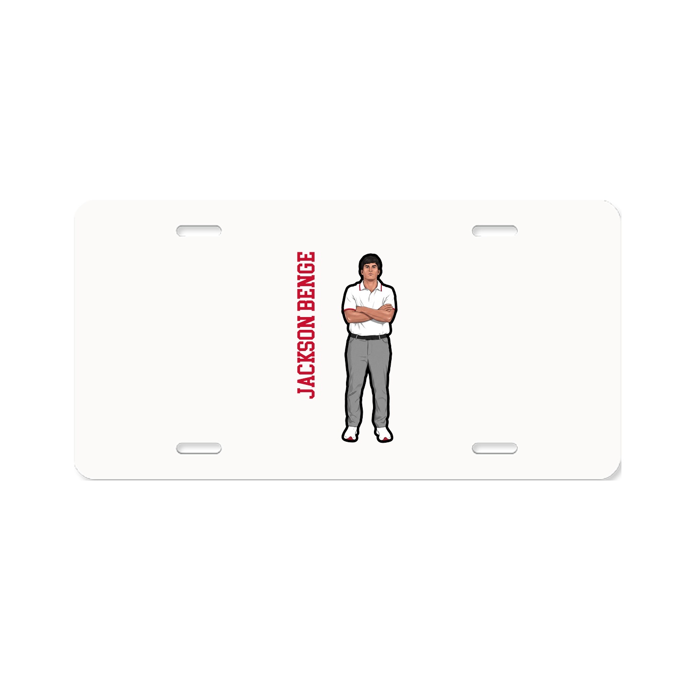 License Plate — Name Vertical in Classic