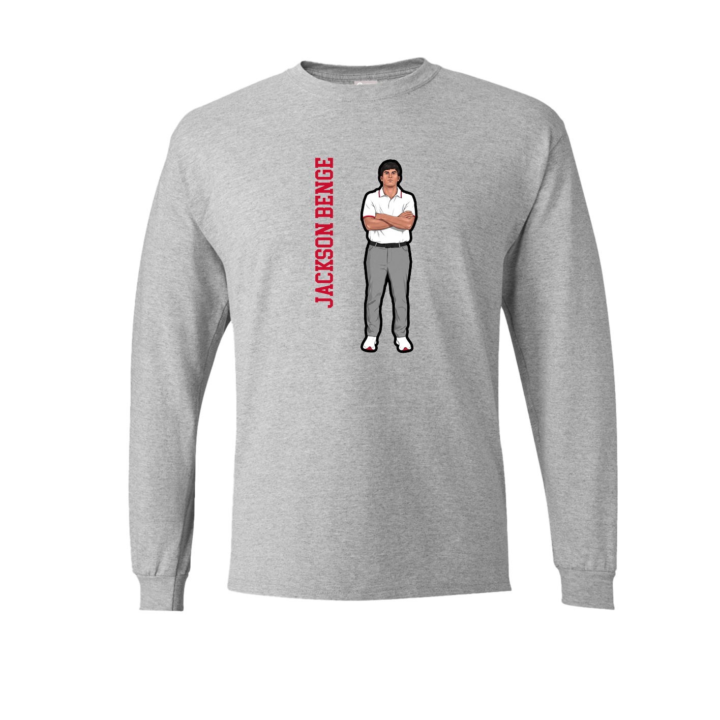 Long Sleeve Tee — Name Vertical in Grey