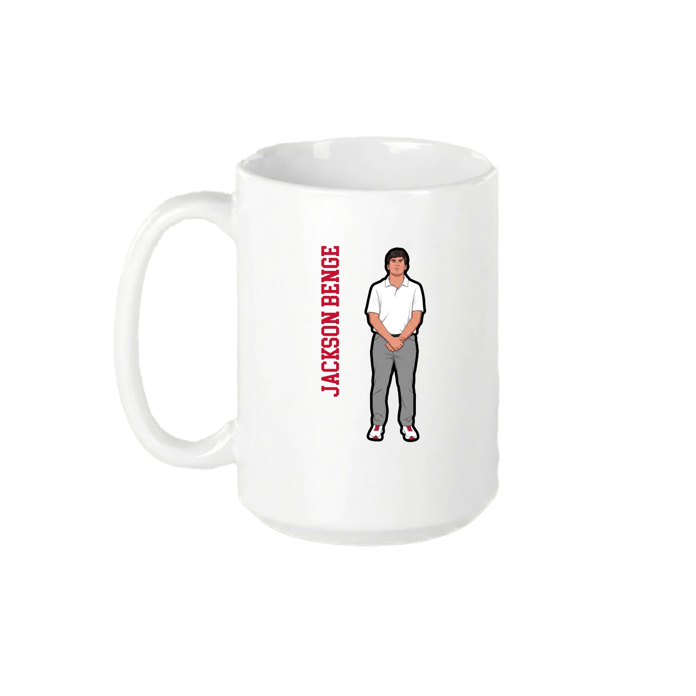 15oz Coffee Mug — Name Vertical in White