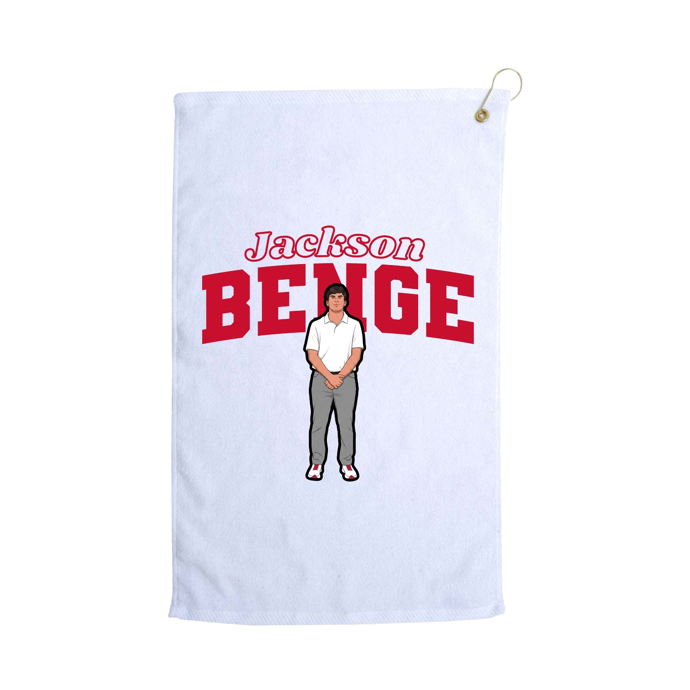Golf Towel — Name Arch in White