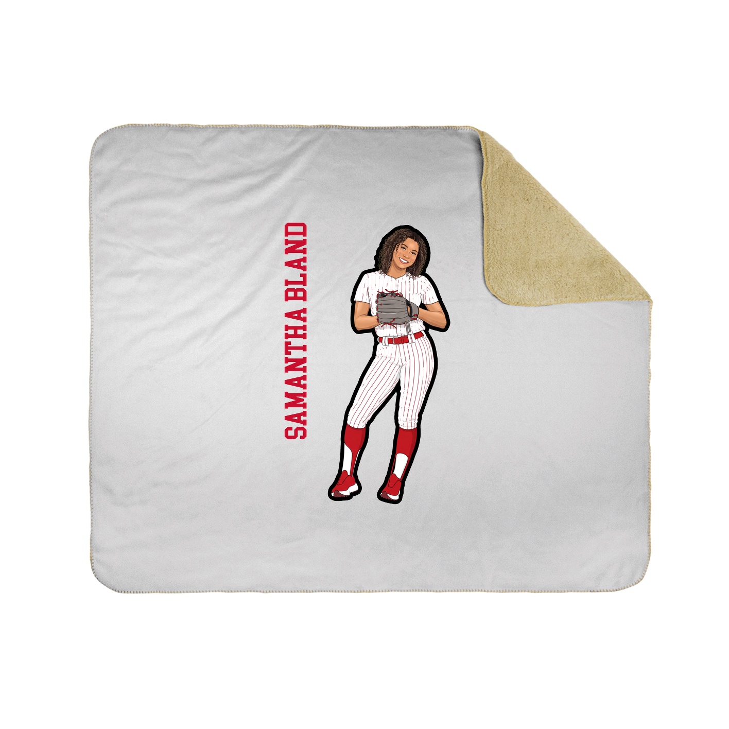 Throw Blanket — Name Vertical in White