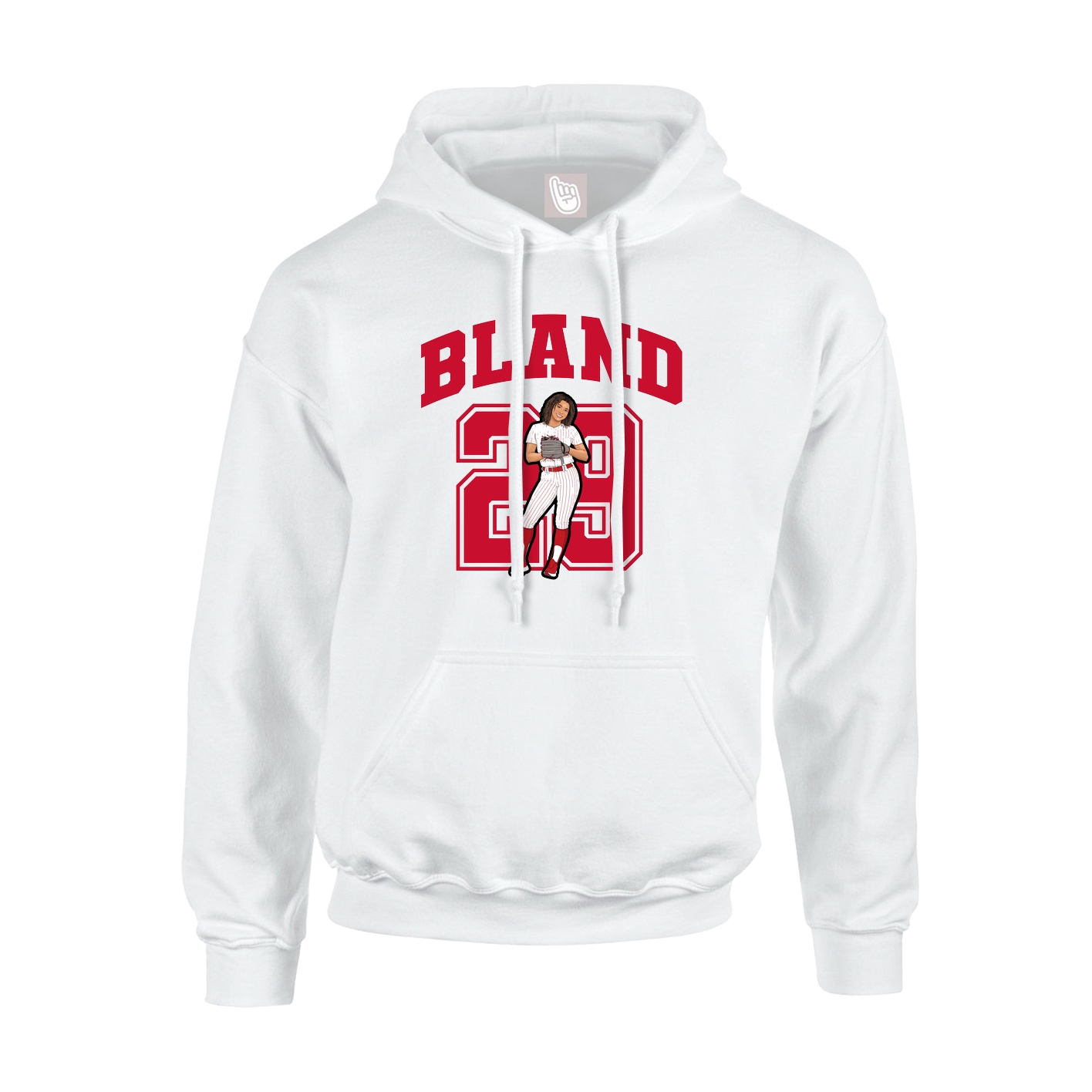 Youth Hoodie — Number in White