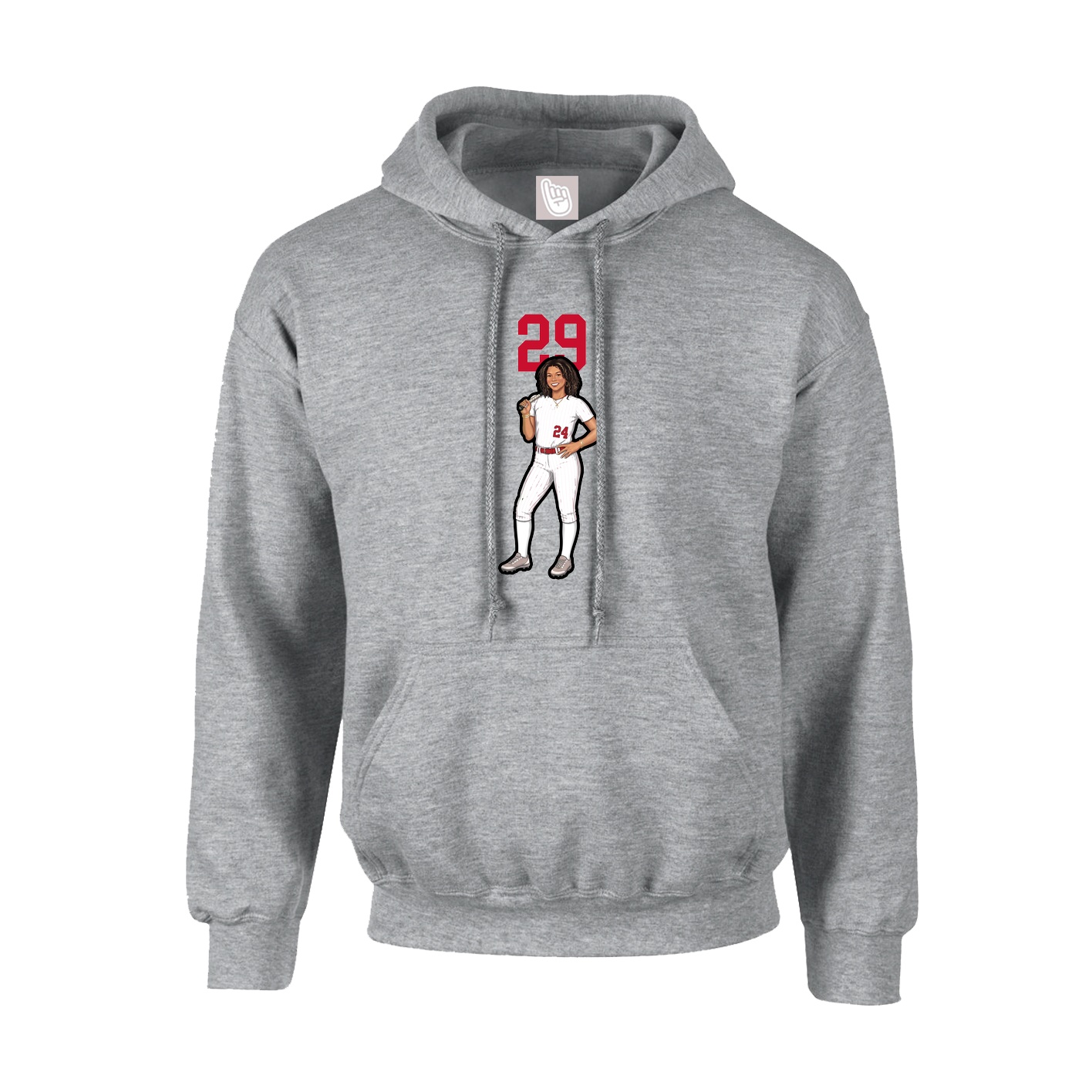 Youth Hoodie — Number Top in Grey