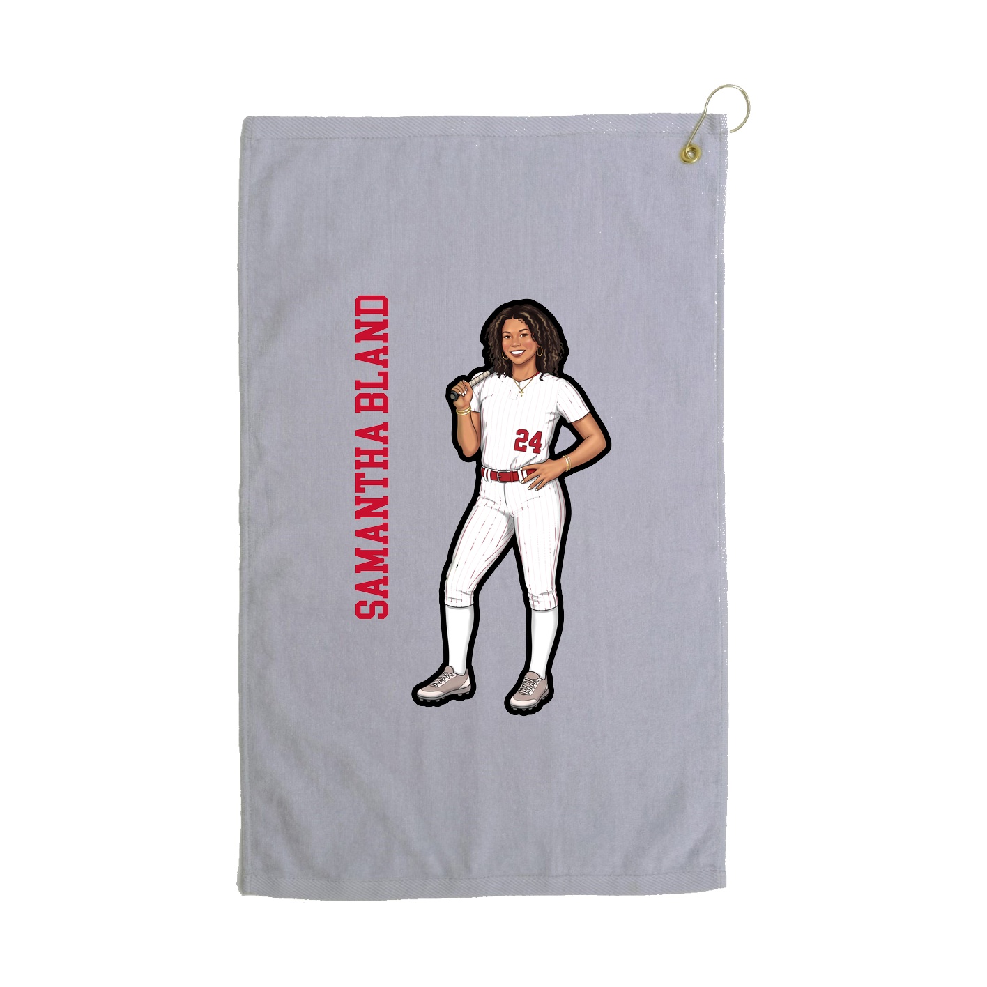 Golf Towel — Name Vertical in Grey