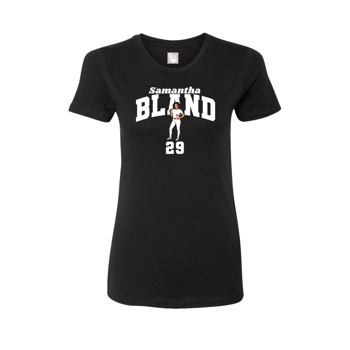 Fitted Women's Tee — Signature Arch in Black