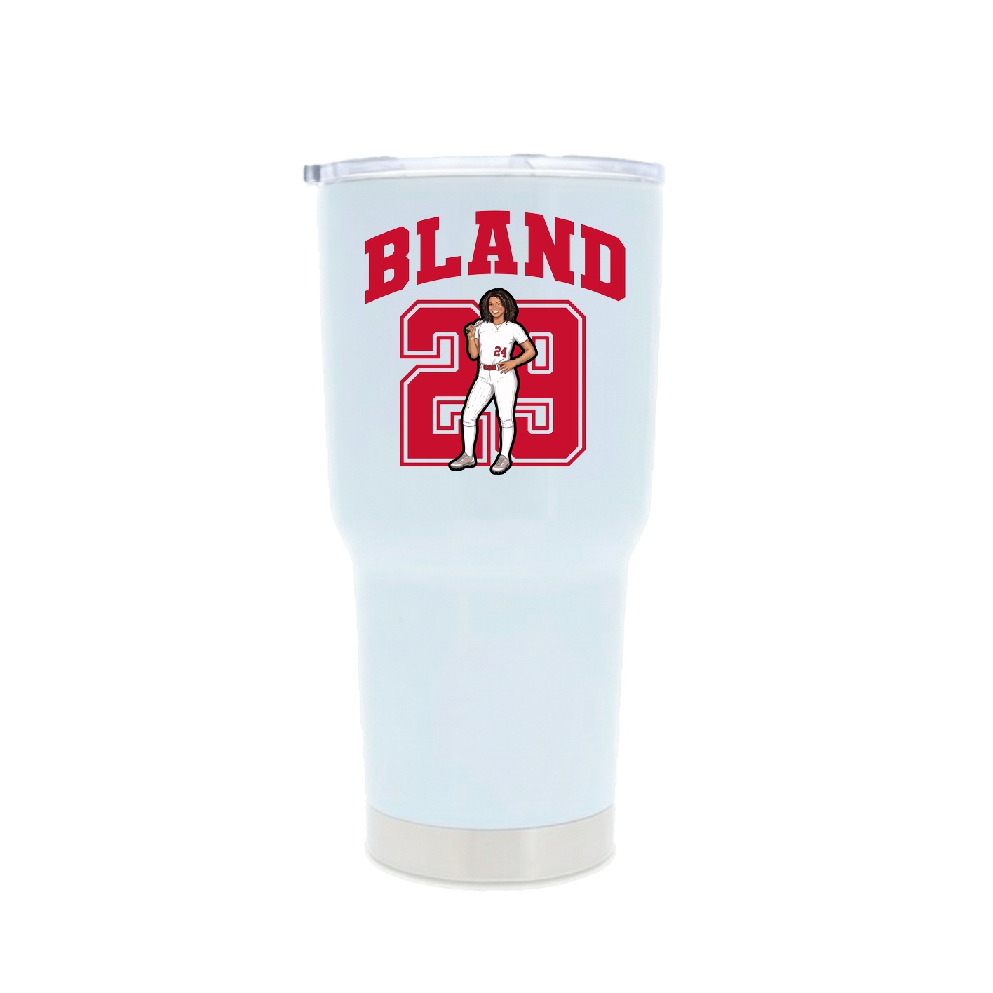 30oz Stainless Steel Tumbler — Number in White