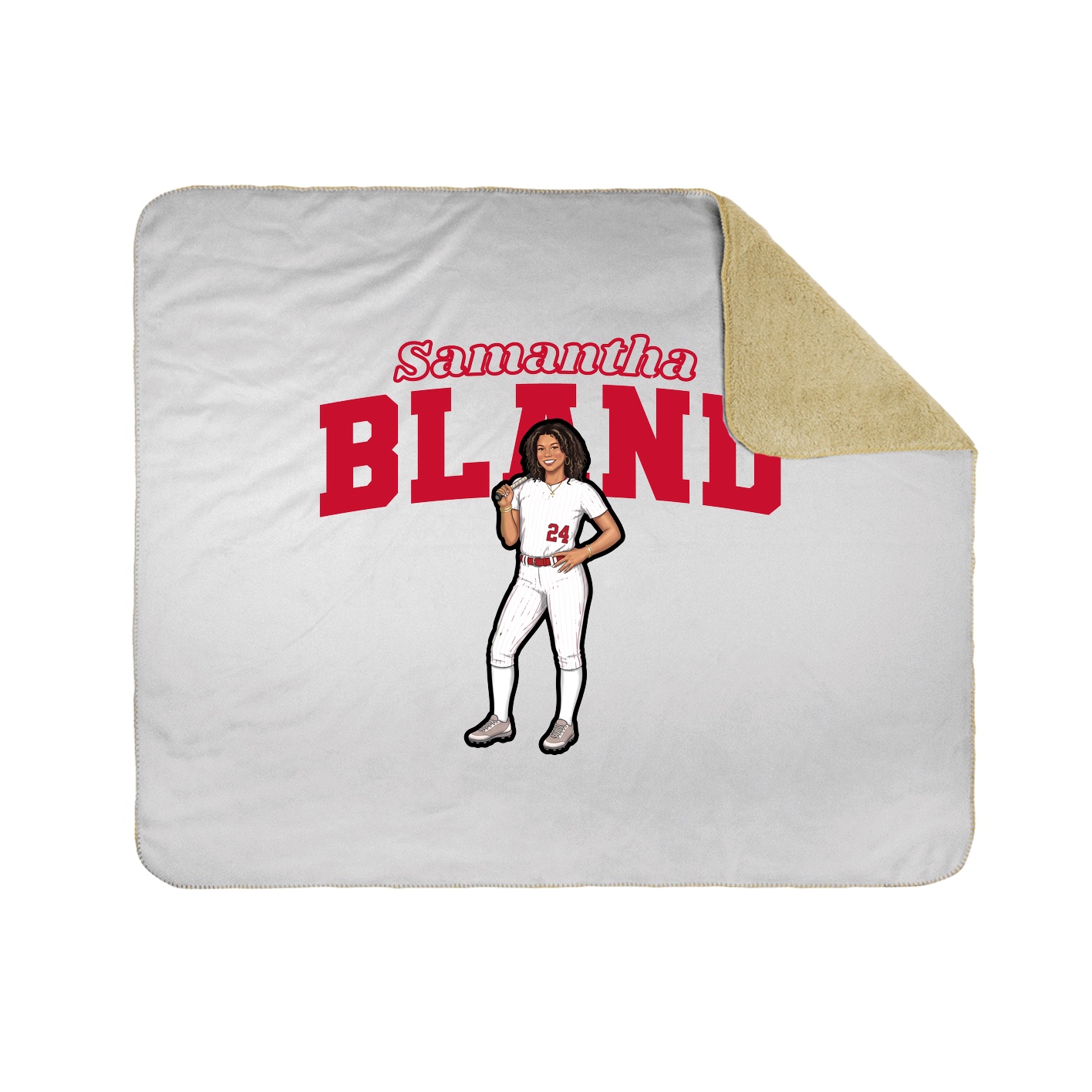 Throw Blanket — Name Arch in White
