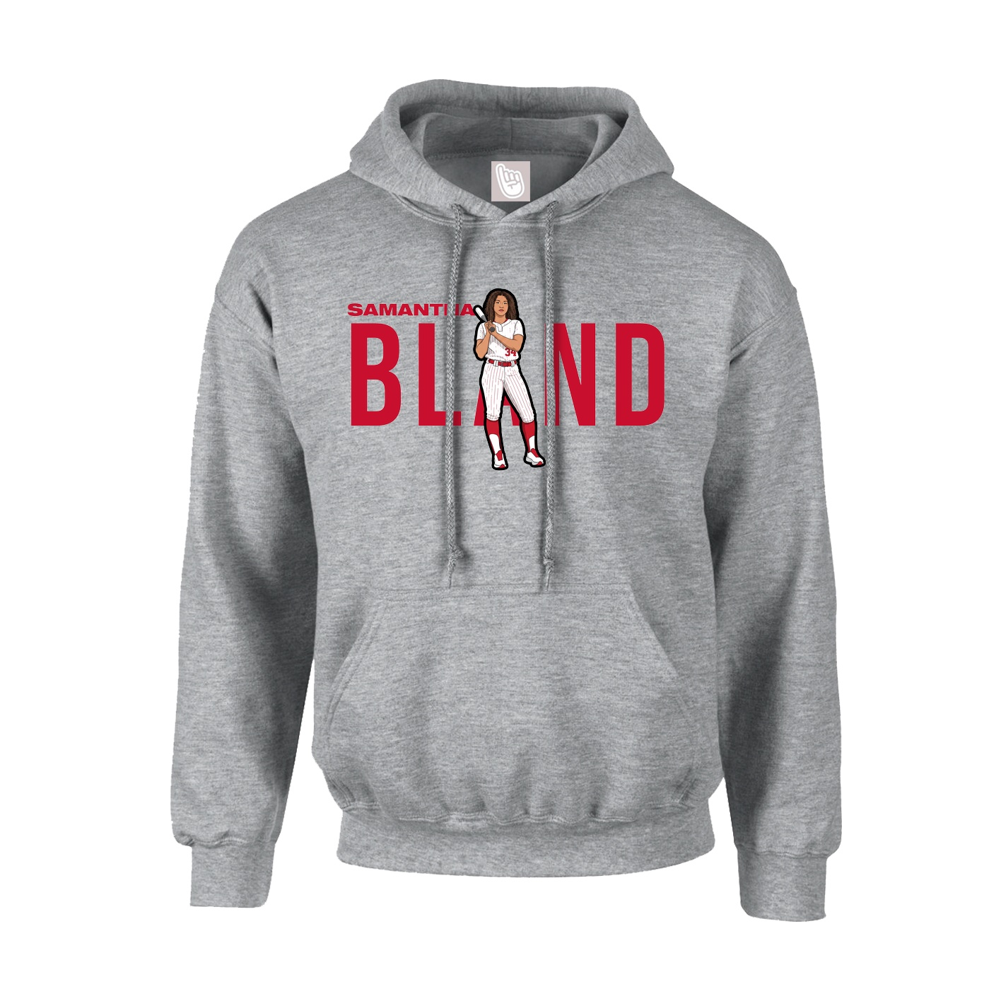 Hoodie — Player Name in Grey
