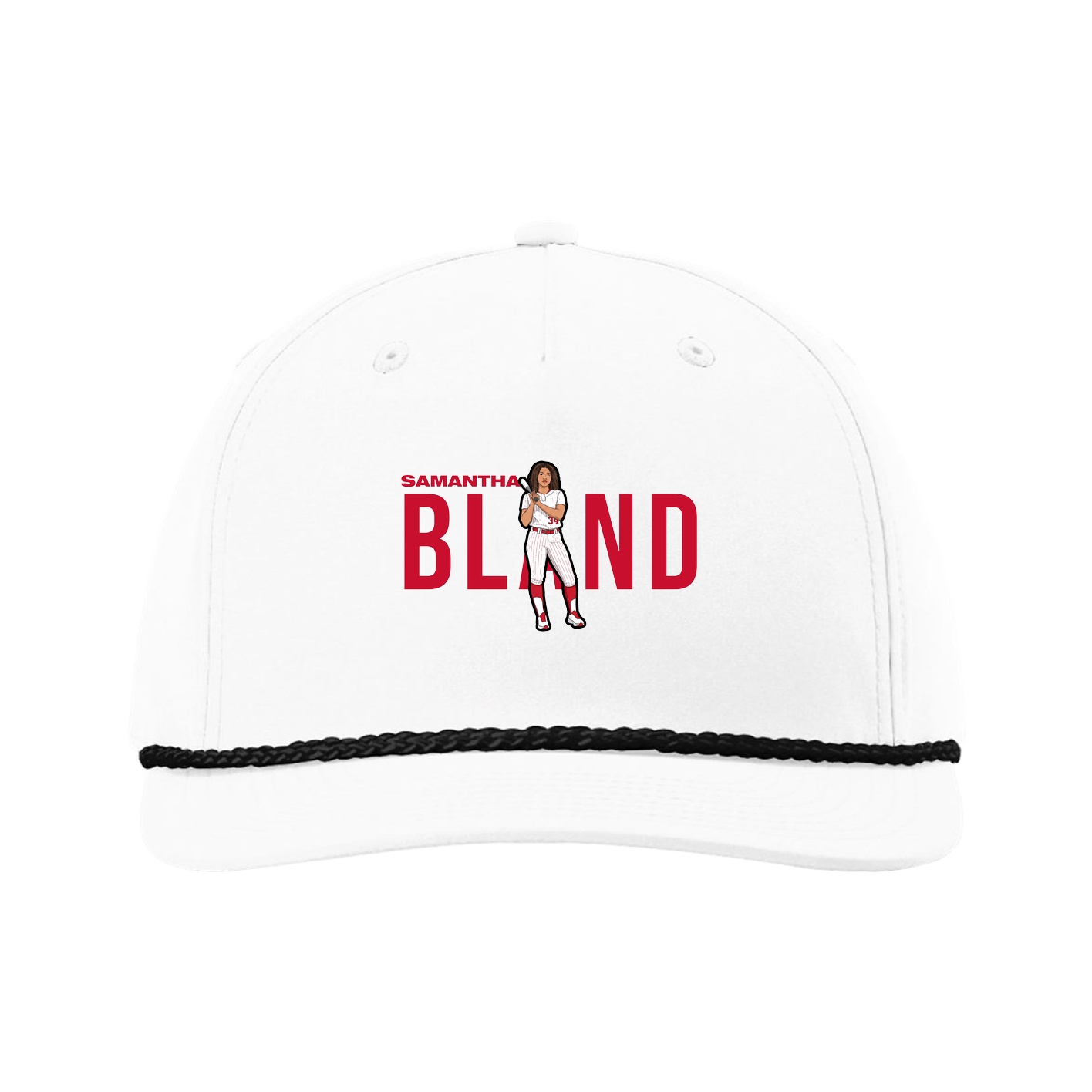 Five-Panel Classic Rope Cap — Player Name in White
