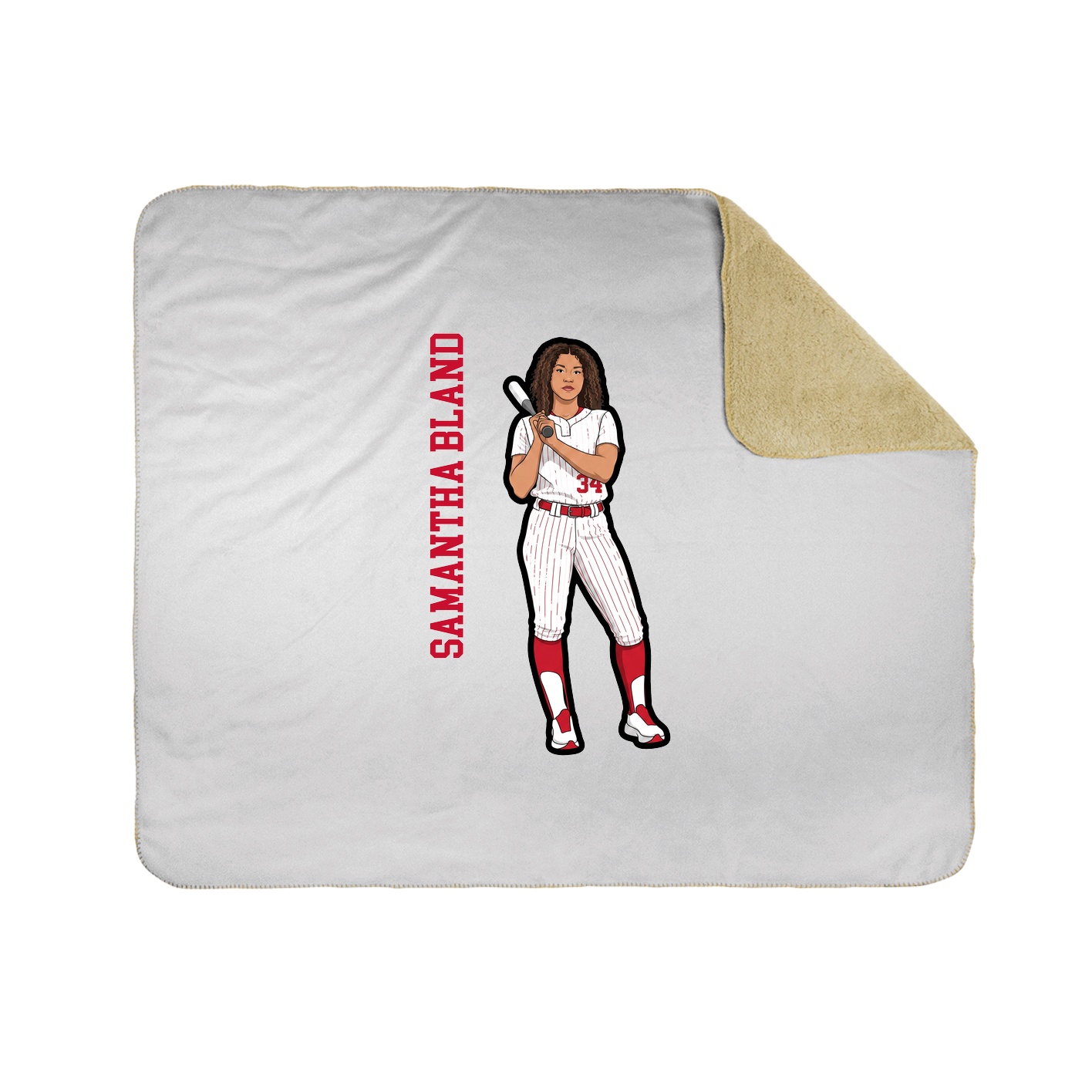Throw Blanket — Name Vertical in White