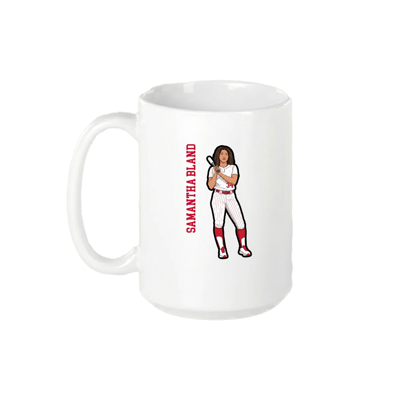 15oz Coffee Mug — Name Vertical in White