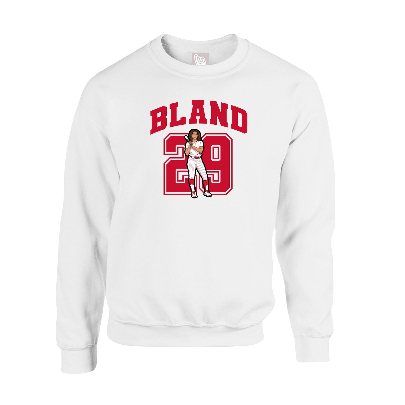 Fleece Crew — Number in White