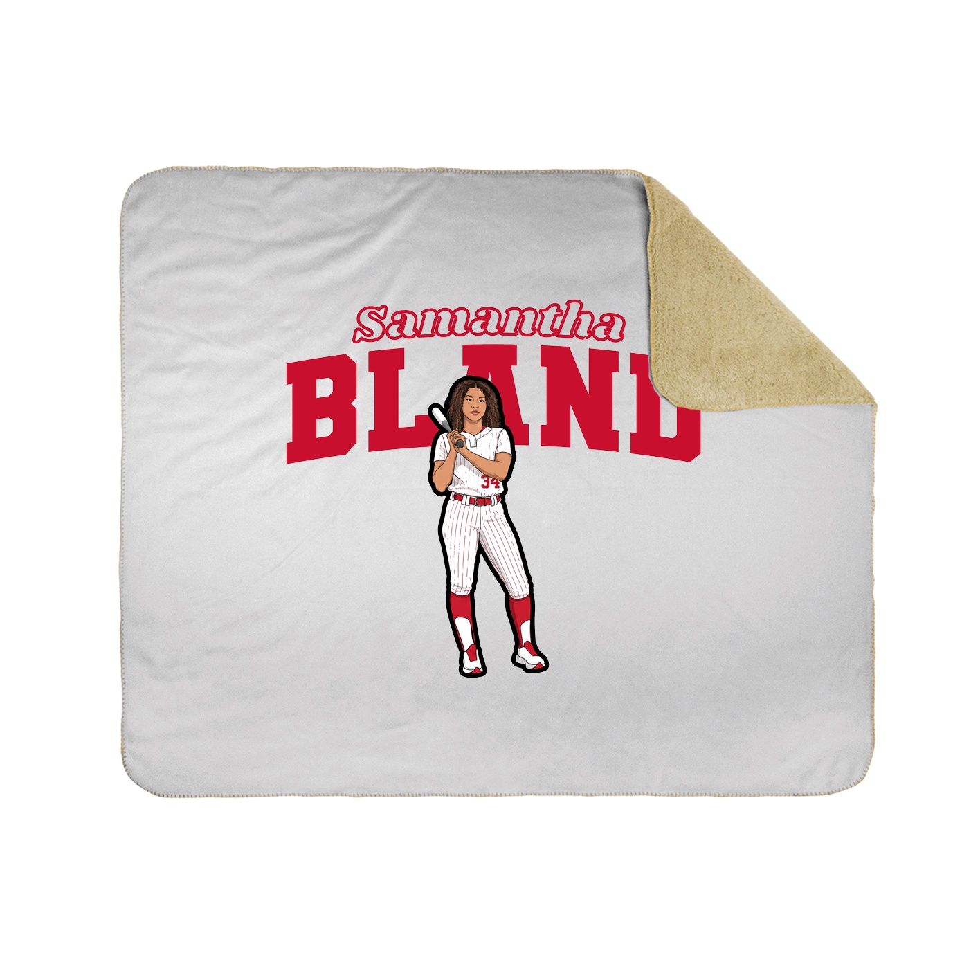 Throw Blanket — Name Arch in White