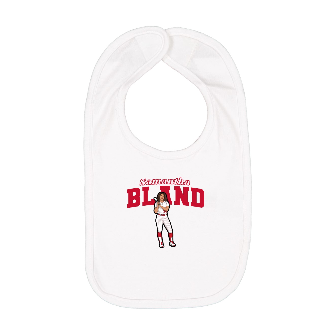 Infant Bib — Name Arch in White