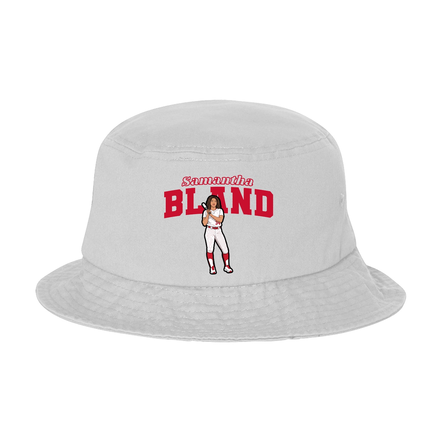 Bucket Cap — Name Arch in White