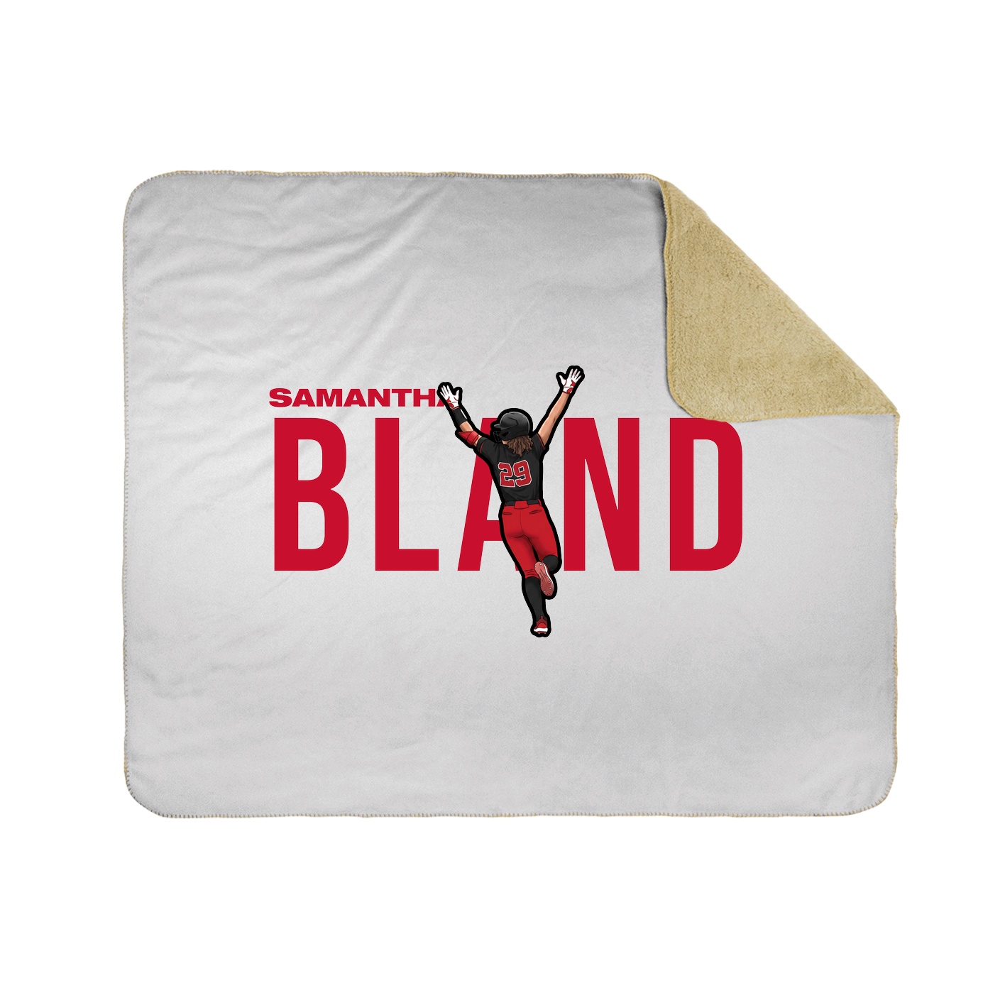 Throw Blanket — Player Name in White